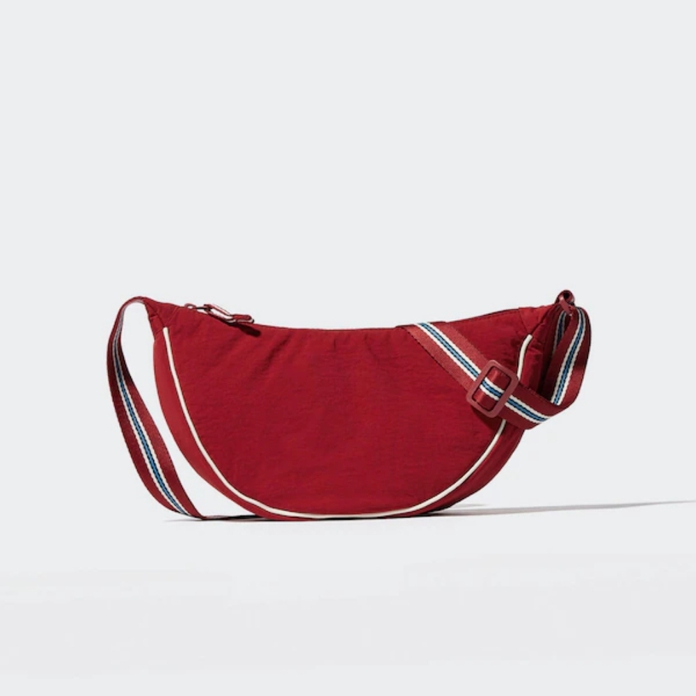 NWT Uniqlo Round Mini Shoulder Bag Red Striped